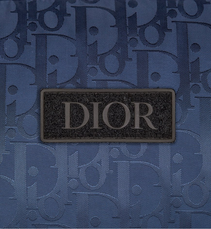 Dior Oblique Down Jacket Navy Blue Technical Jacquard
