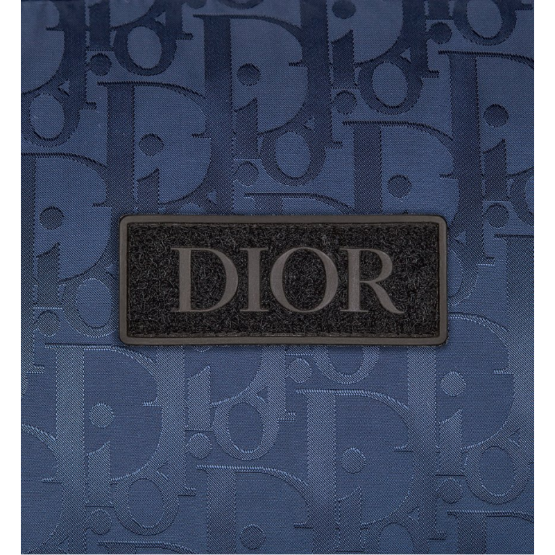 Dior Oblique Down Jacket Navy Blue Technical Jacquard