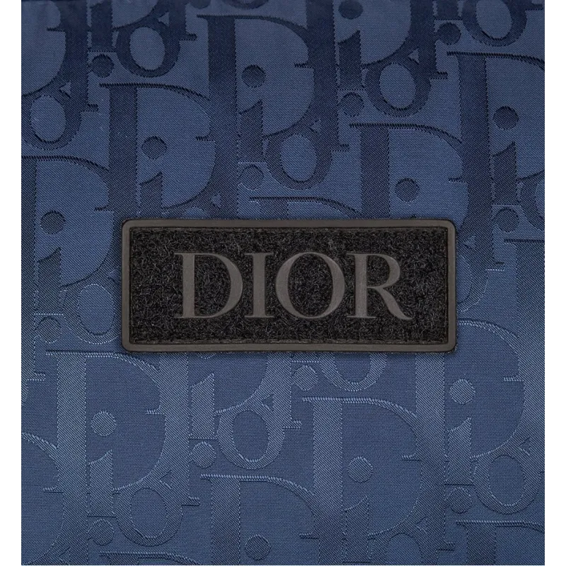 Dior Oblique Down Jacket Navy Blue Technical Jacquard