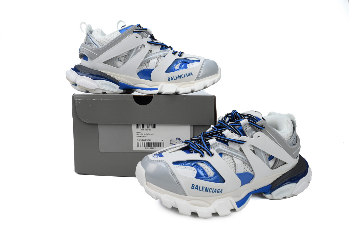 Balenciaga Track Sneaker White Grey Blue