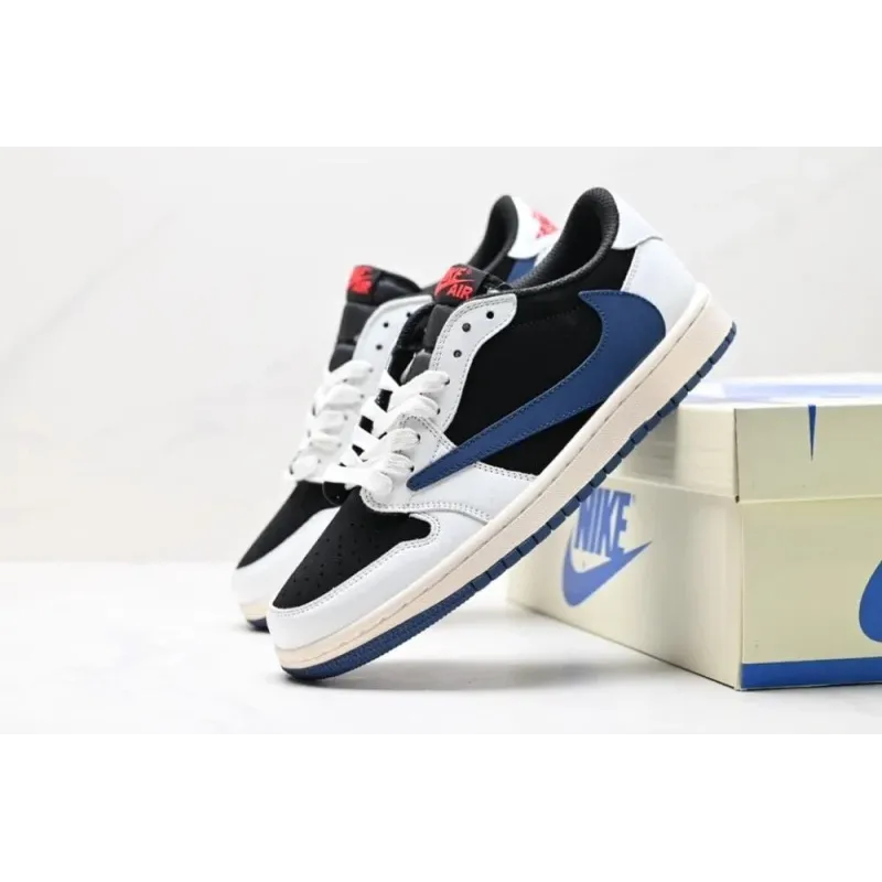 LJR Batch Travis Scott x Air Jordan 1 Low White black blue
