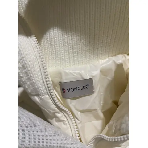Moncler Filled Bomber Wool Down Jacket White