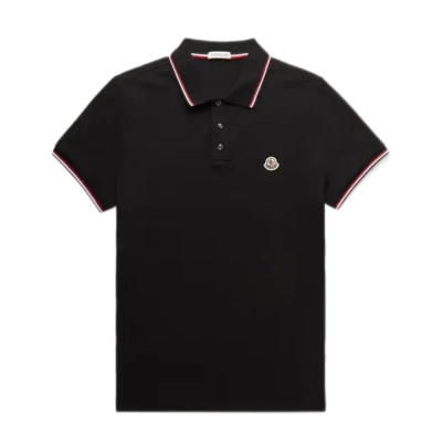 MONCLER COLLECTION Logo Patch Polo Shirt male Black  01