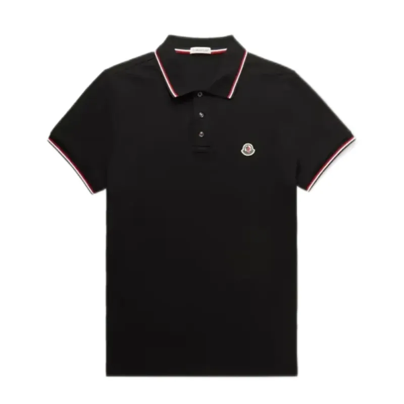MONCLER COLLECTION Logo Patch Polo Shirt male Black 