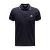 Moncler Logo Polo Shirt Navy blue/Red/White