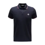 Moncler Logo Polo Shirt Navy blue/Red/White