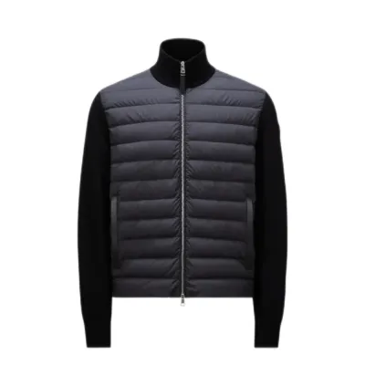 MONCLER Padded Wool & Cashmere Zip-Up Cardigan 01