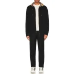 Burberry Zip Up Hoodie With Check Hood Black/Archive Beige