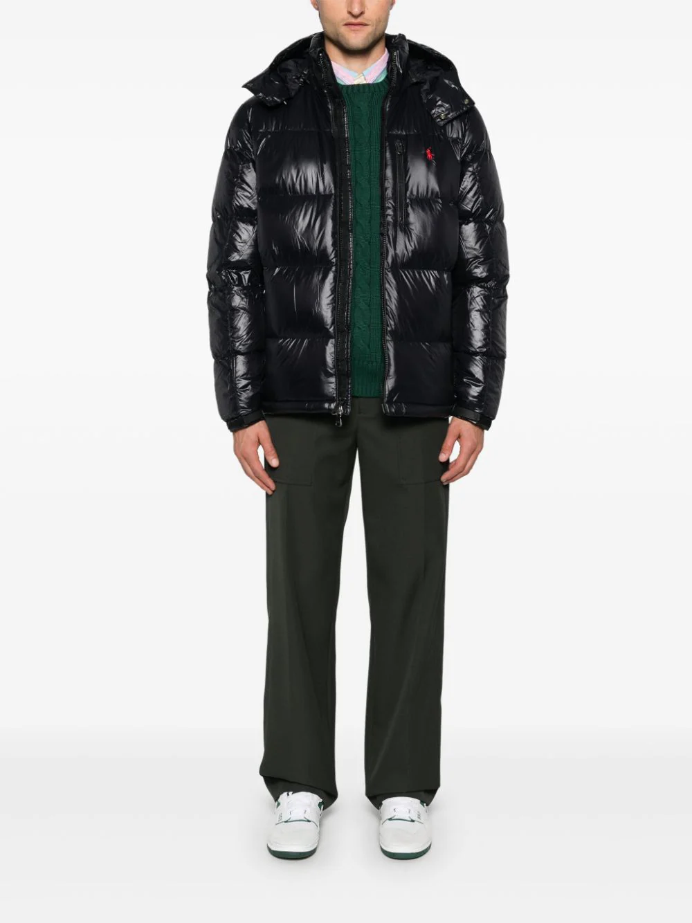 Polo Ralph Lauren The Gorham Glossed Down Jacket Black Glossy