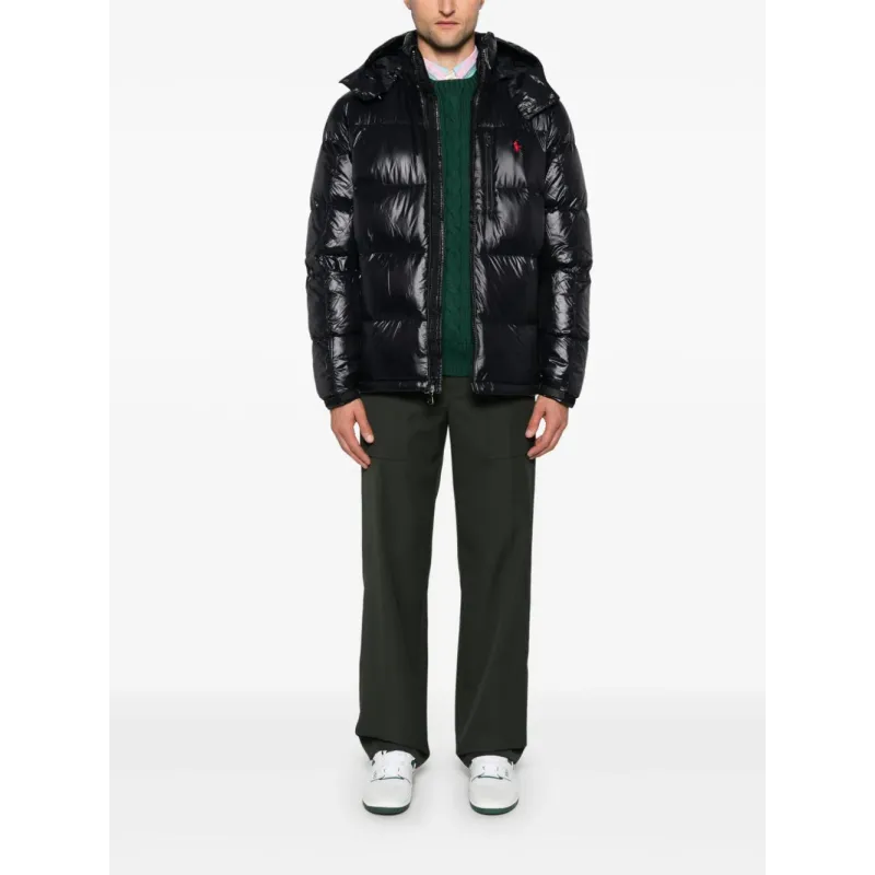 Polo Ralph Lauren The Gorham Glossed Down Jacket Black Glossy