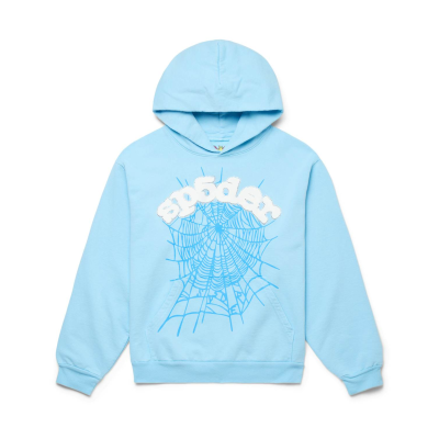 Sp5der Hoodie Sky Blue 01