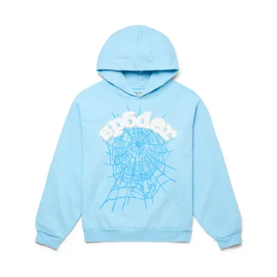 Sp5der Hoodie Sky Blue 01