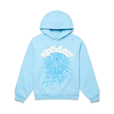 Sp5der Hoodie Sky Blue 01
