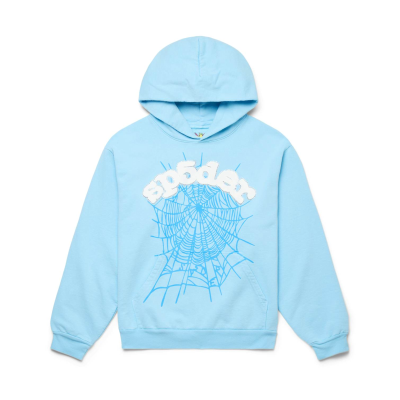 Sp5der Hoodie Sky Blue
