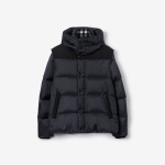 Burberry Hooded Puffer Jacket with Hood Blue
