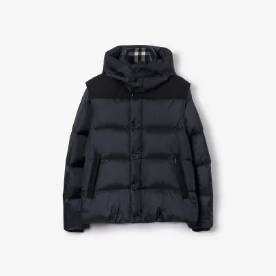 Burberry Hooded Puffer Jacket with Hood Blue 01