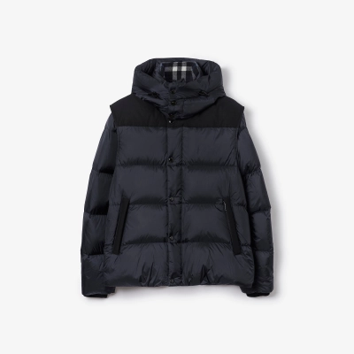 Burberry Hooded Puffer Jacket with Hood Blue 01