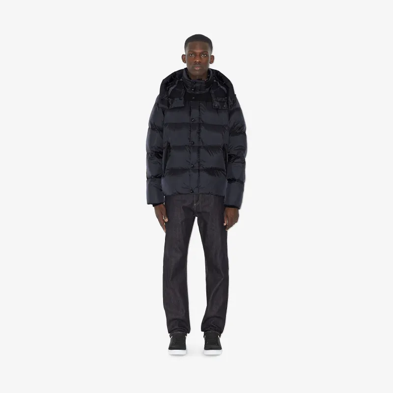 Burberry Hooded Puffer Jacket with Hood Blue