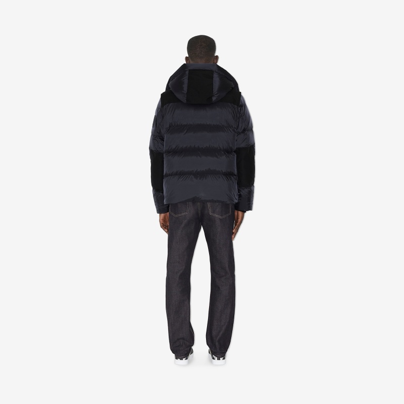 Burberry Hooded Puffer Jacket with Hood Blue