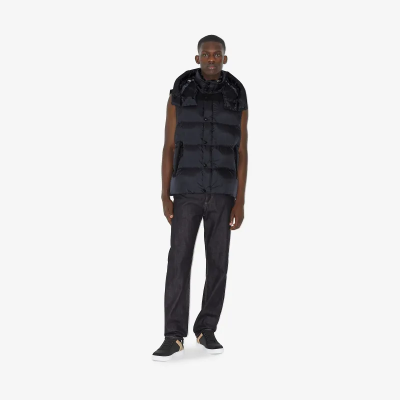 Burberry Hooded Puffer Jacket with Hood Blue