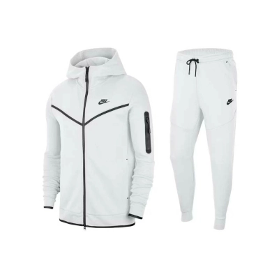 Nike Sportswear Tech Fleece Hoodie & Joggers Set White 01