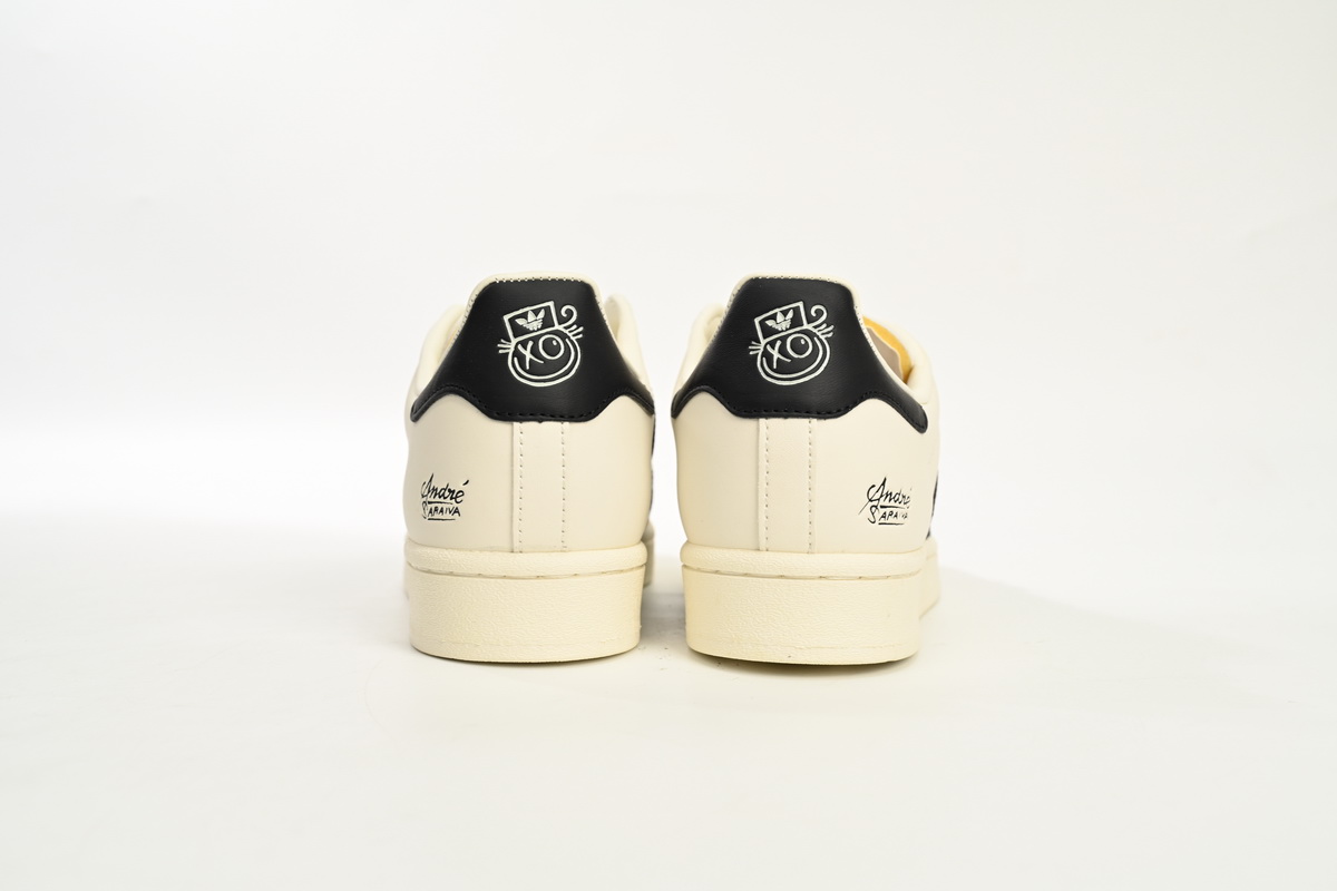 Adidas Superstar Shoes White AS Co branded White Black GZ2203