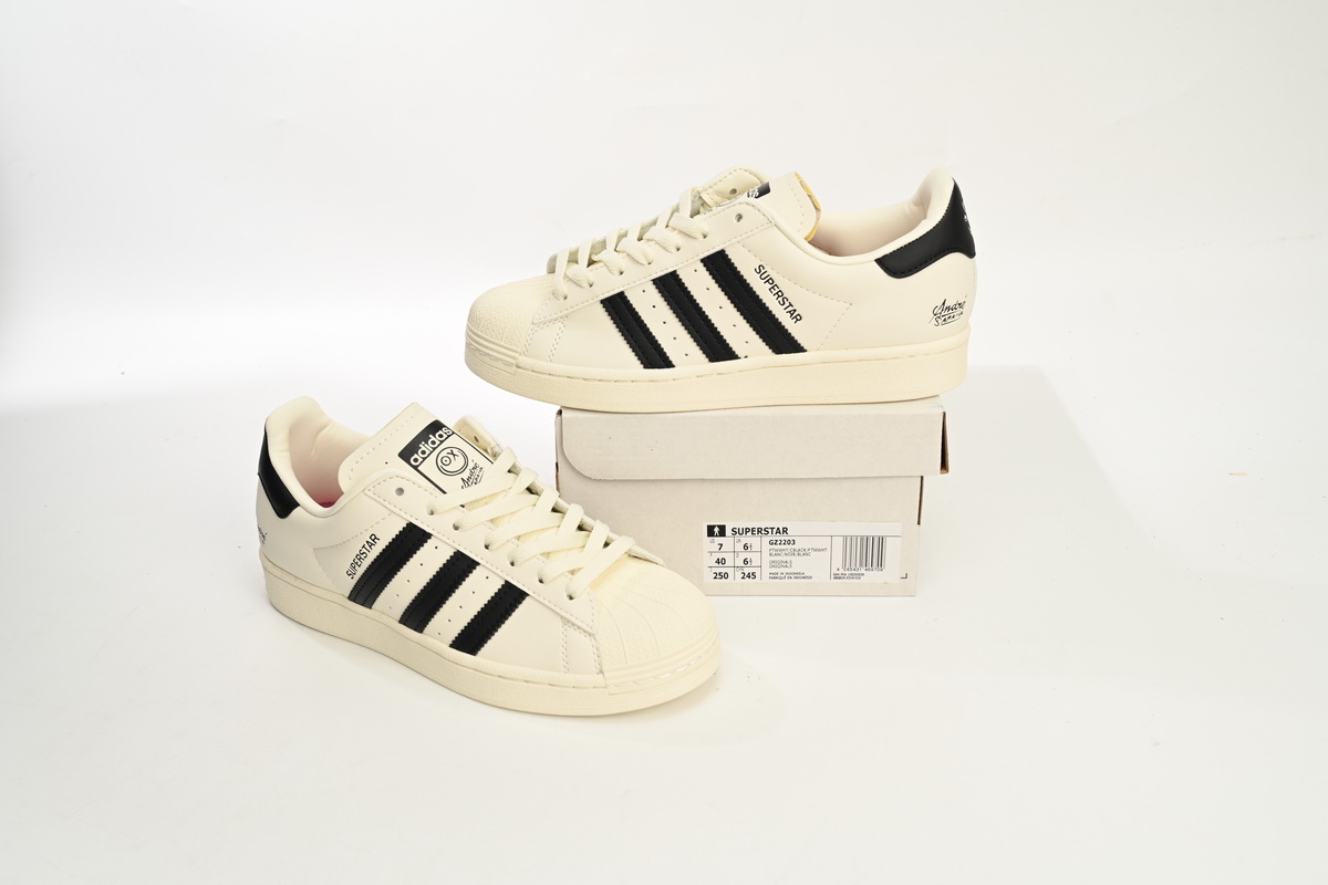 Adidas Superstar Shoes White AS Co branded White Black GZ2203