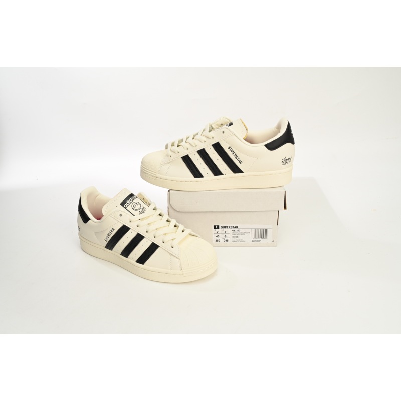 Adidas Superstar Shoes White AS Co branded White Black GZ2203