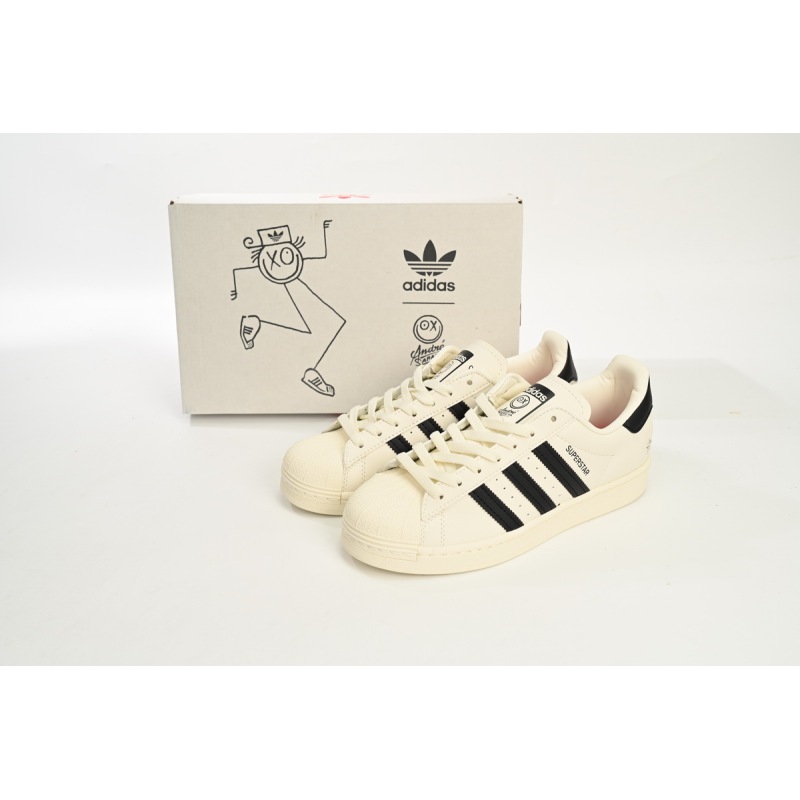 Adidas Superstar Shoes White AS Co branded White Black GZ2203