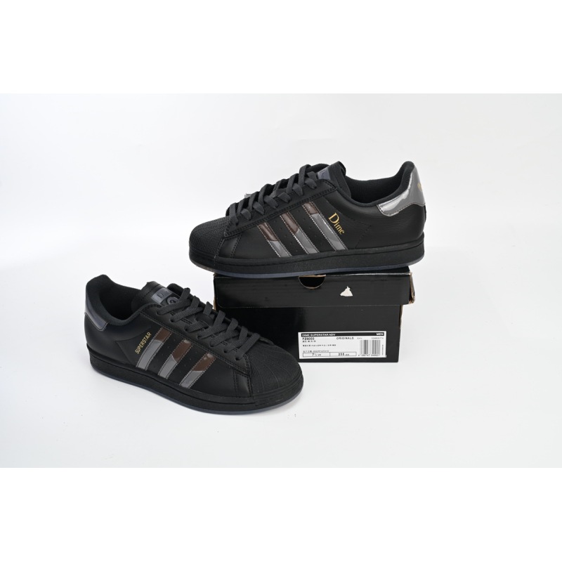 Adidas Superstar Shoes White Black Gold Black FZ6003