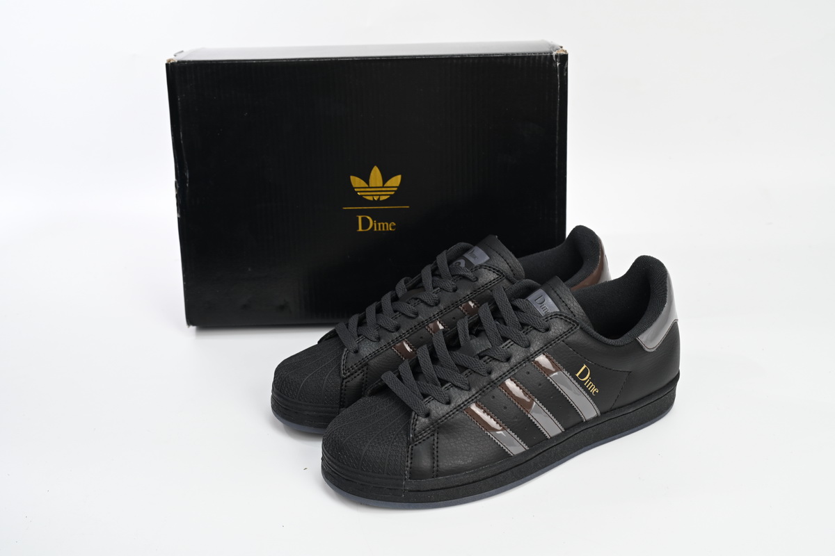 Adidas Superstar Shoes White Black Gold Black FZ6003