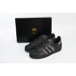Adidas Superstar Shoes White Black Gold Black FZ6003