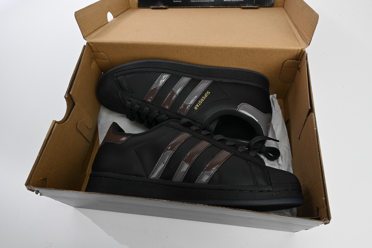 Adidas Superstar Shoes White Black Gold Black FZ6003