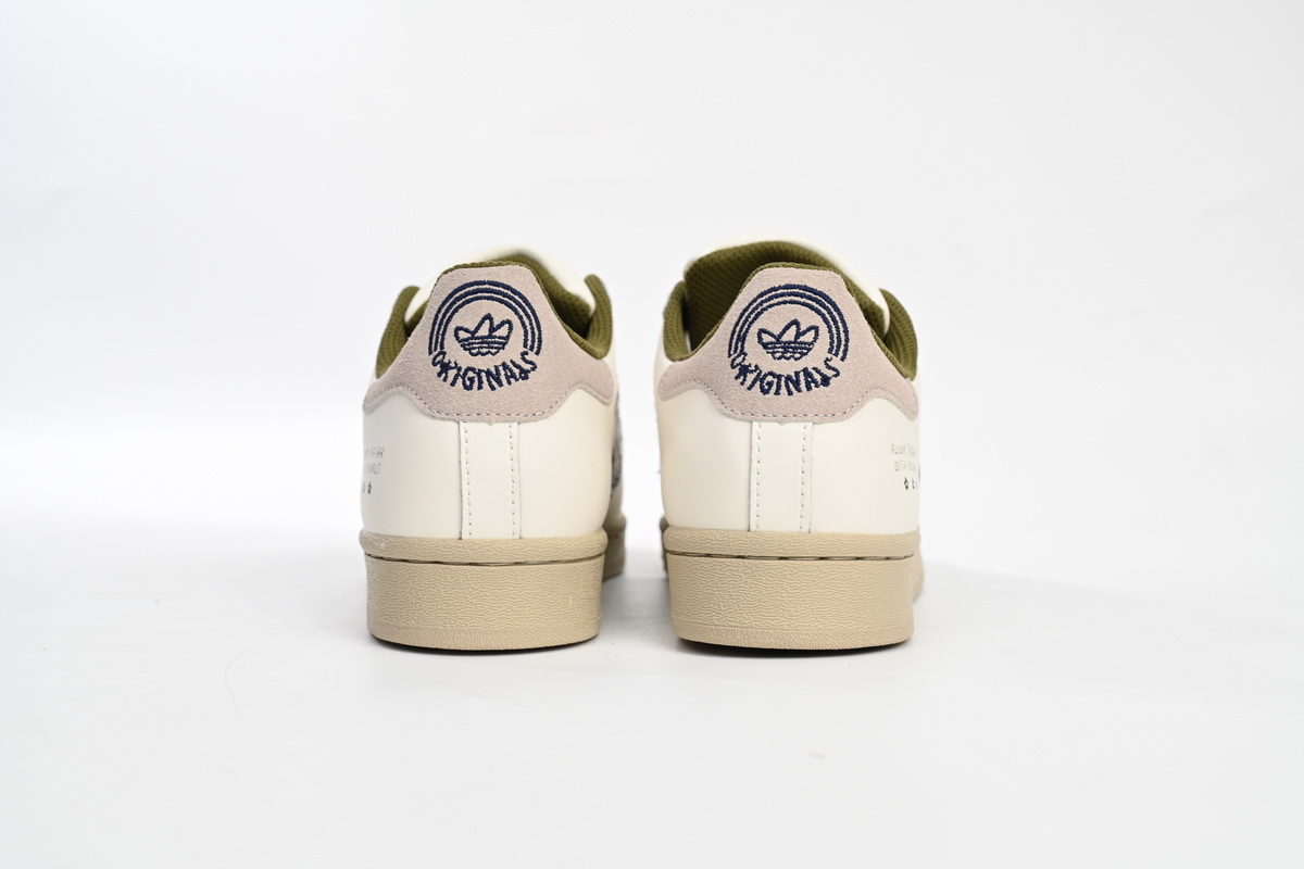 Adidas Superstar Shoes White Grey Blue IG3852