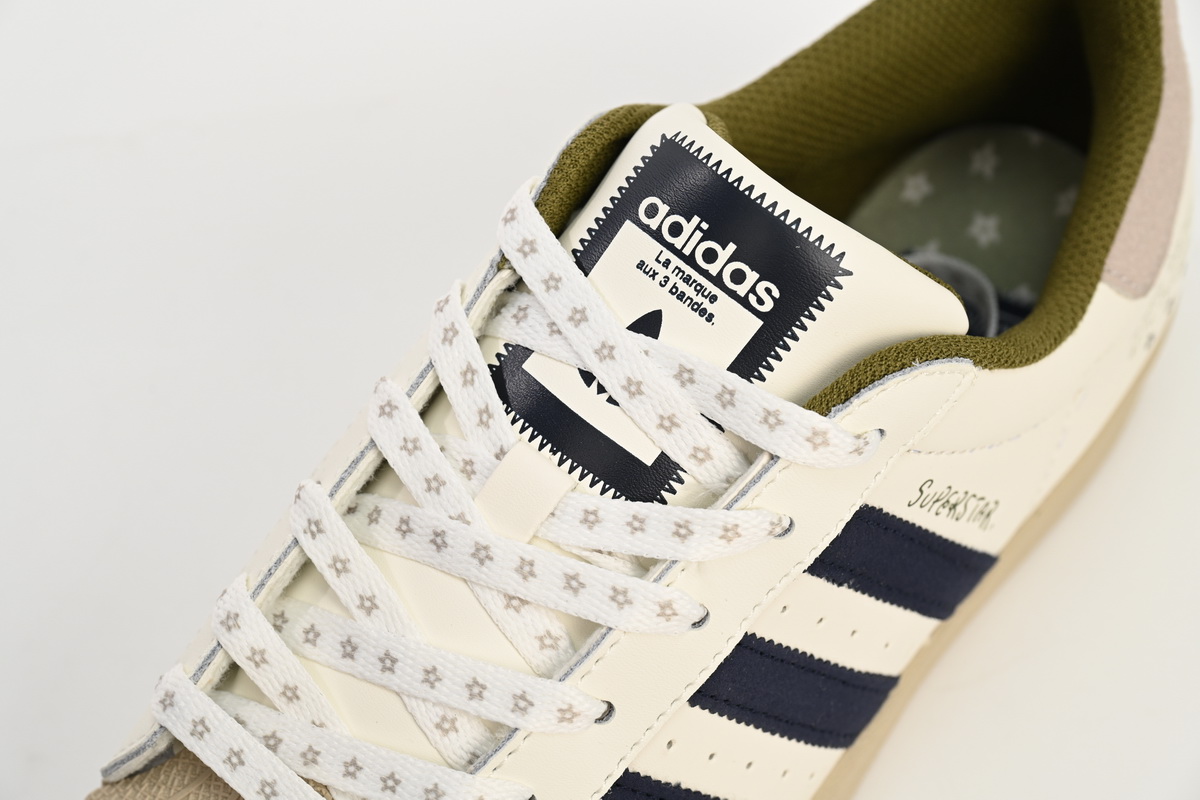 Adidas Superstar Shoes White Grey Blue IG3852