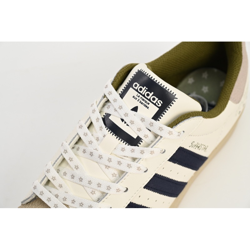 Adidas Superstar Shoes White Grey Blue IG3852
