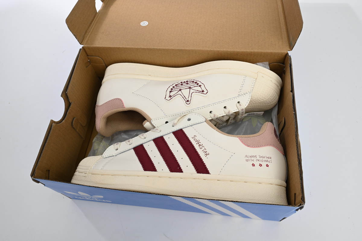 Adidas Superstar Shoes White Pink IG3853