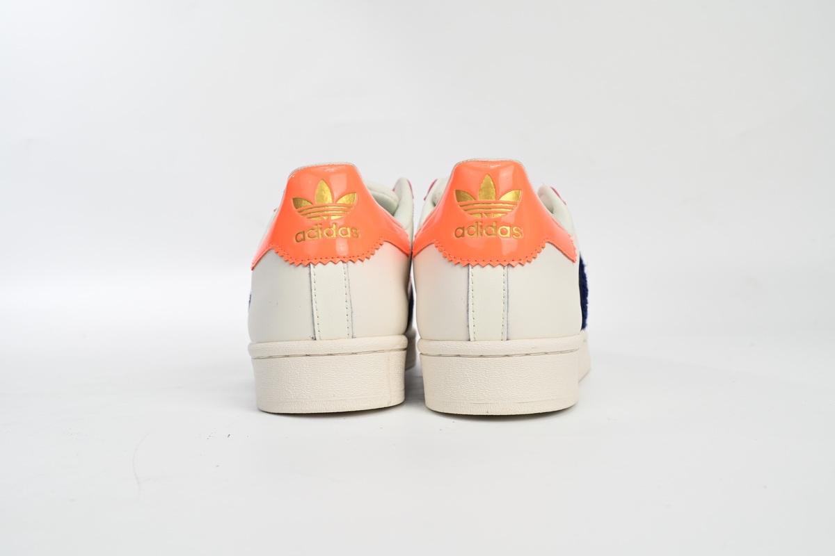 Adidas Superstar Shoes White Black Gold White Red HQ4403