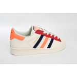 Adidas Superstar Shoes White Black Gold White Red HQ4403