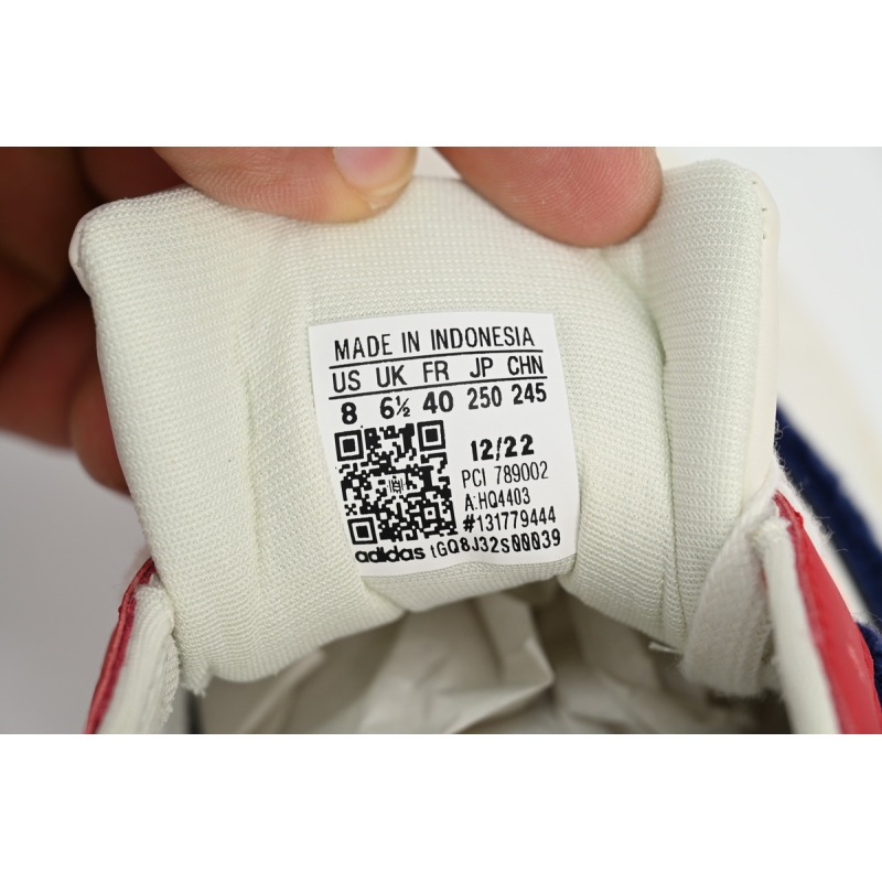 Adidas Superstar Shoes White Black Gold White Red HQ4403