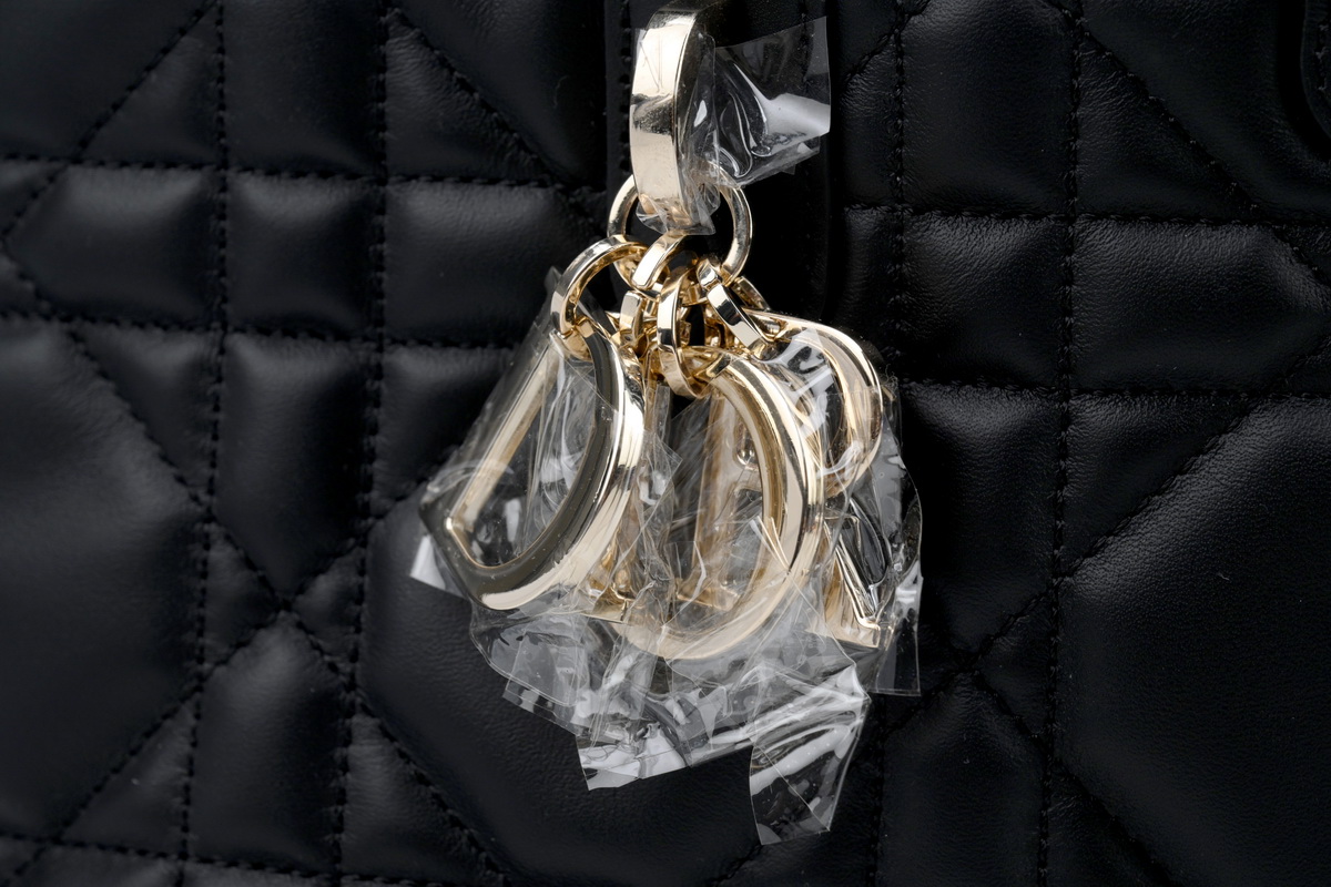 DIOR Toujours series gold pendant lace-up closure rattan pattern