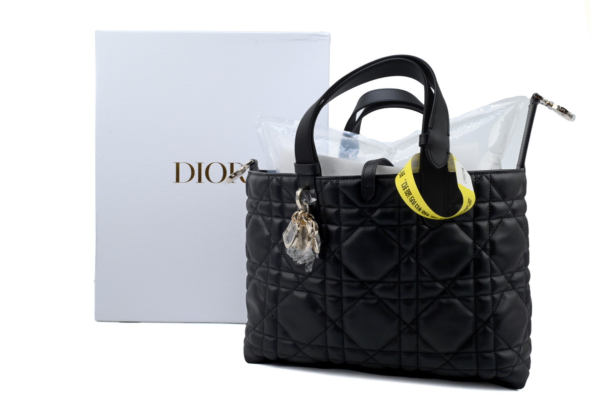 DIOR Toujours series gold pendant lace-up closure rattan pattern