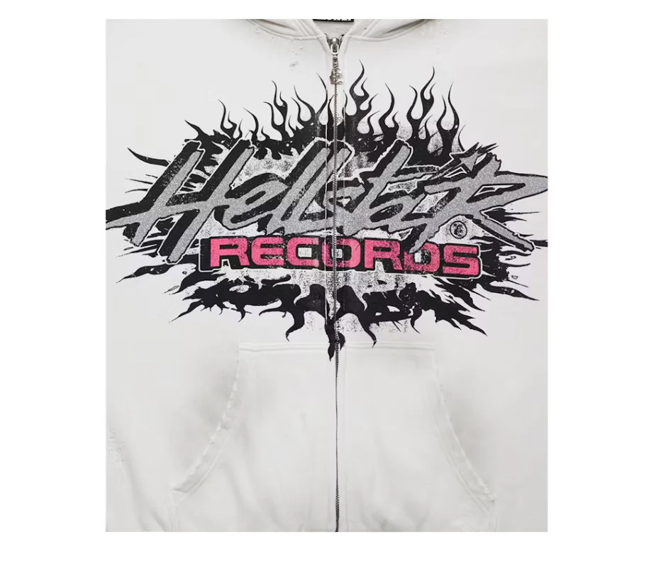 Hellstar Records Glitter Zip-Up White