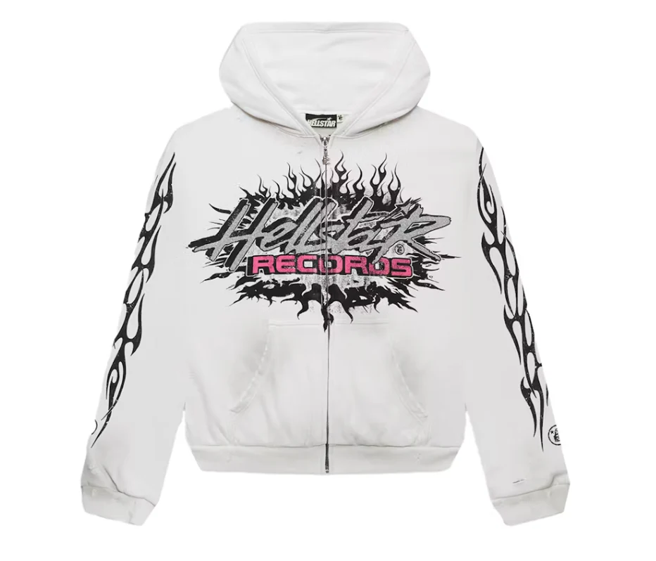 Hellstar Records Glitter Zip-Up White