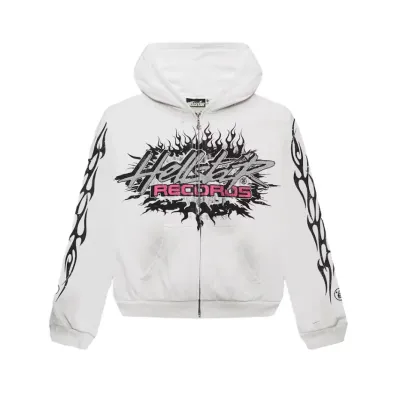 Hellstar Records Glitter Zip-Up White 01