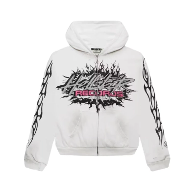 Hellstar Records Glitter Zip-Up White 01