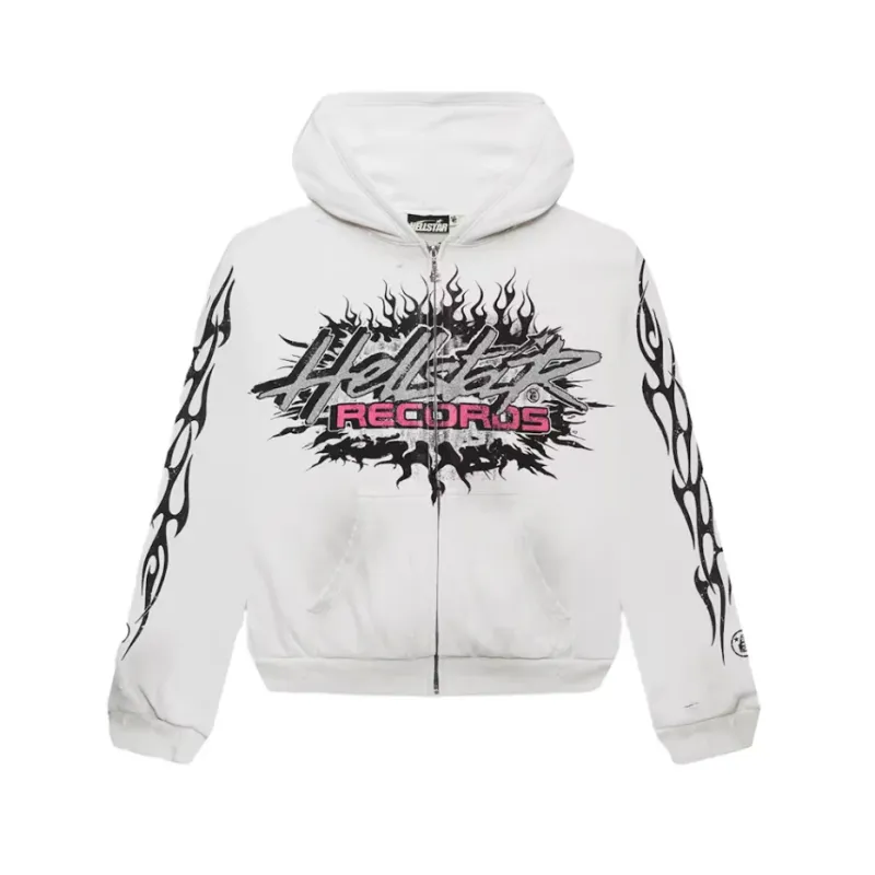 Hellstar Records Glitter Zip-Up White
