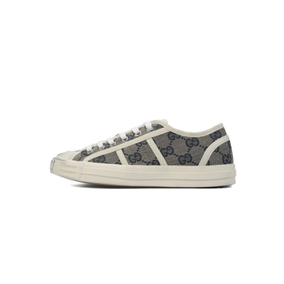 Gucci canvas shoes shell gray 01