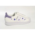 adidas Superstar Shoes White New White Purple HQ4288 