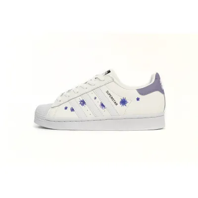 adidas Superstar Shoes White New White Purple HQ4288  01